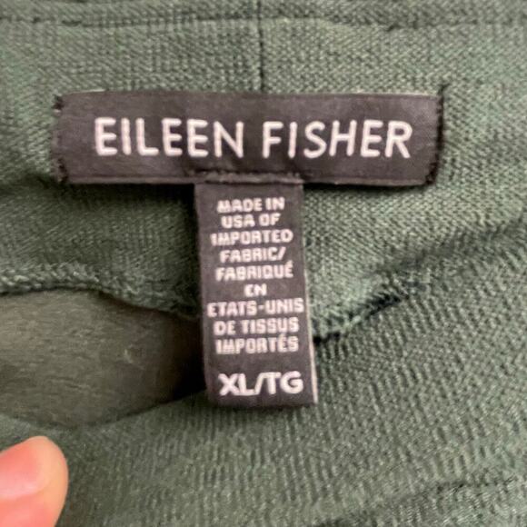 Eileen Fisher Ponte XL Green Stretch Pants Pull On Career Casual Capsule Ankle - Picture 2 of 3